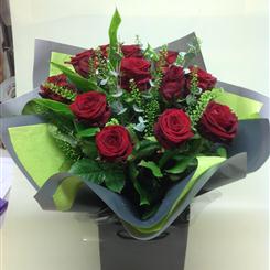Large Headed 12 Red Rose Aqua Pack 