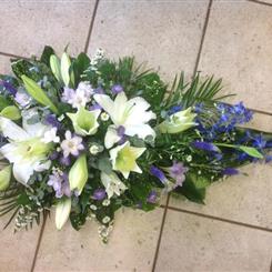 Blue and White single ended spray