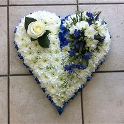 Blue and white based heart