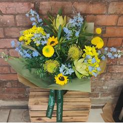 Blue and Yellow bouquet 